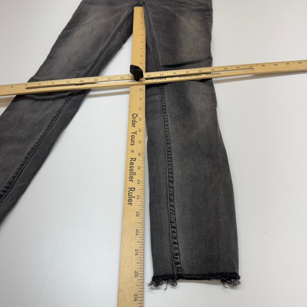 Free People Jeans Womens 26 Gray High Rise Button Fly Raw Hem Skinny Boho Indie - Picture 9 of 10